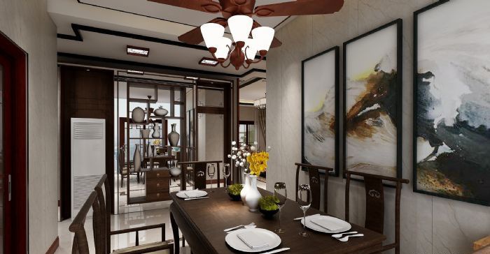 广州绿地柏玥晶舍张先生新居 新中式全包装修效果图