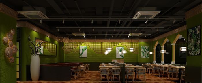 郑州上海火锅店装修效果图