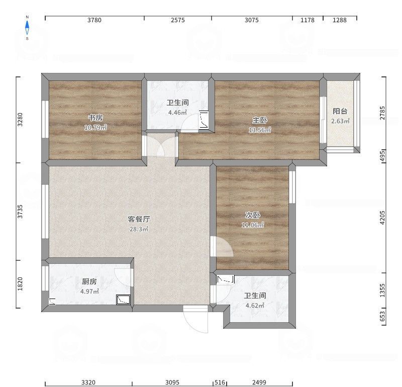 太原玉门花园G区3号楼装修效果图